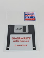 B-Side Label Sticker Retro Floppy Disc Overwrite Black Waterproof US SELLER