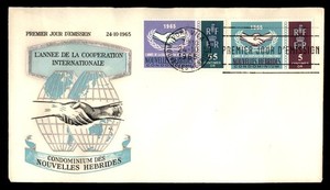Mayfairstamps New Hebrides FDC 1965 dual international cooperation year First Da