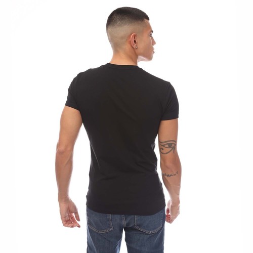 Men's T-Shirt Emporio Armani Crew neck Short Sleeve Slim Fit in Black - Picture 2 of 4