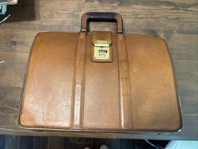 Rare Coach Briefcase Leather British Tan Doctor Bag Vintage 5420
