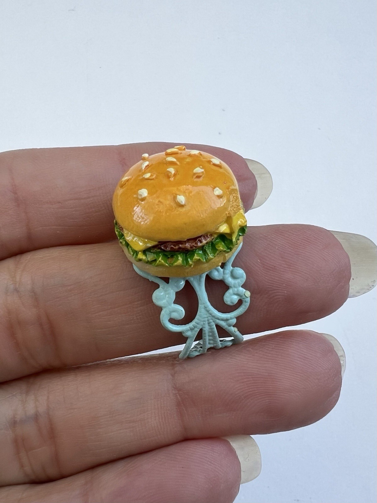 Rudy Fig Cute Adjustable Cheese Burger Ring - image 1