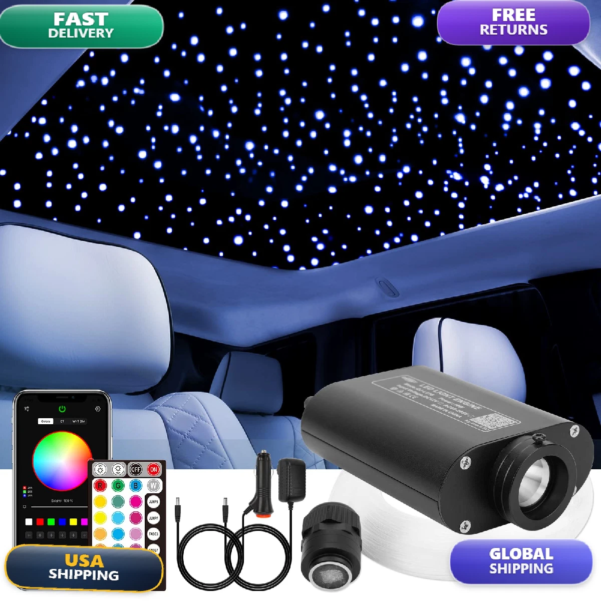 Color Changing Fiber Optic Night Lights for sale | eBay