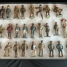 Grey Iron Toy Soldiers Lot Of 26 Figures