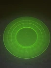 Vintage Anchor Hocking Uranium Block Optic Salad Plate 8 1/4" GLOWS *CHIP