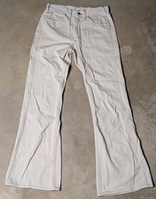 VTG 70s Lee Set White Bell Bottoms Flare Pants Made In USA 29x31