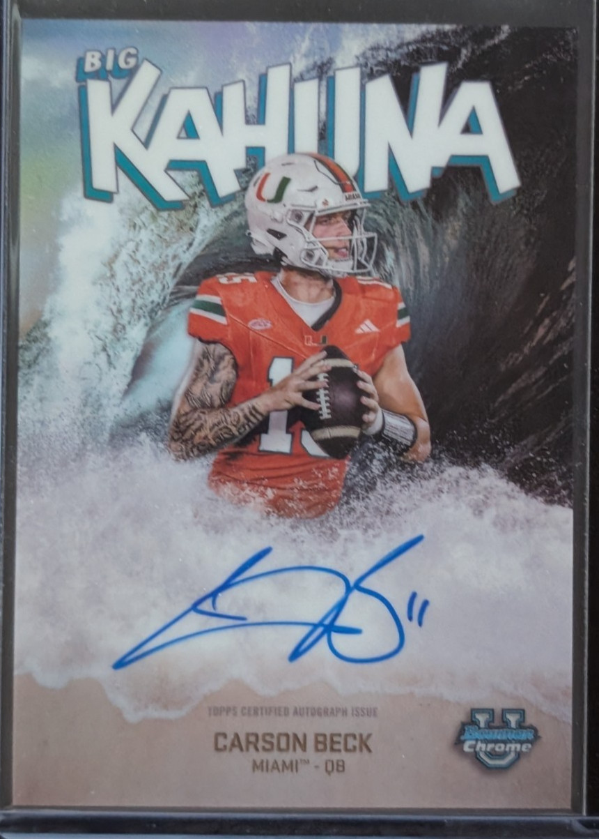 MIAMI HURRICANES 2025 Bowman U Chrome BIG KAHUNA Carson Beck SSP insert auto