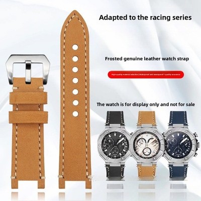 For Tissot PRX T141 MotoGP Crazy Horse genuine leather watch band strap 24x14mm