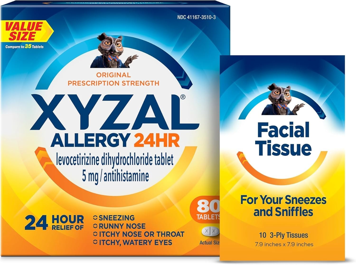 24-Hour Allergy Relief with Bonus Tissues - Prescription Strength Antihistamine