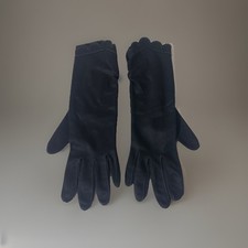 Driving black Cotton Gloves Vintage 50's Black Scallop Edge Collectible Small