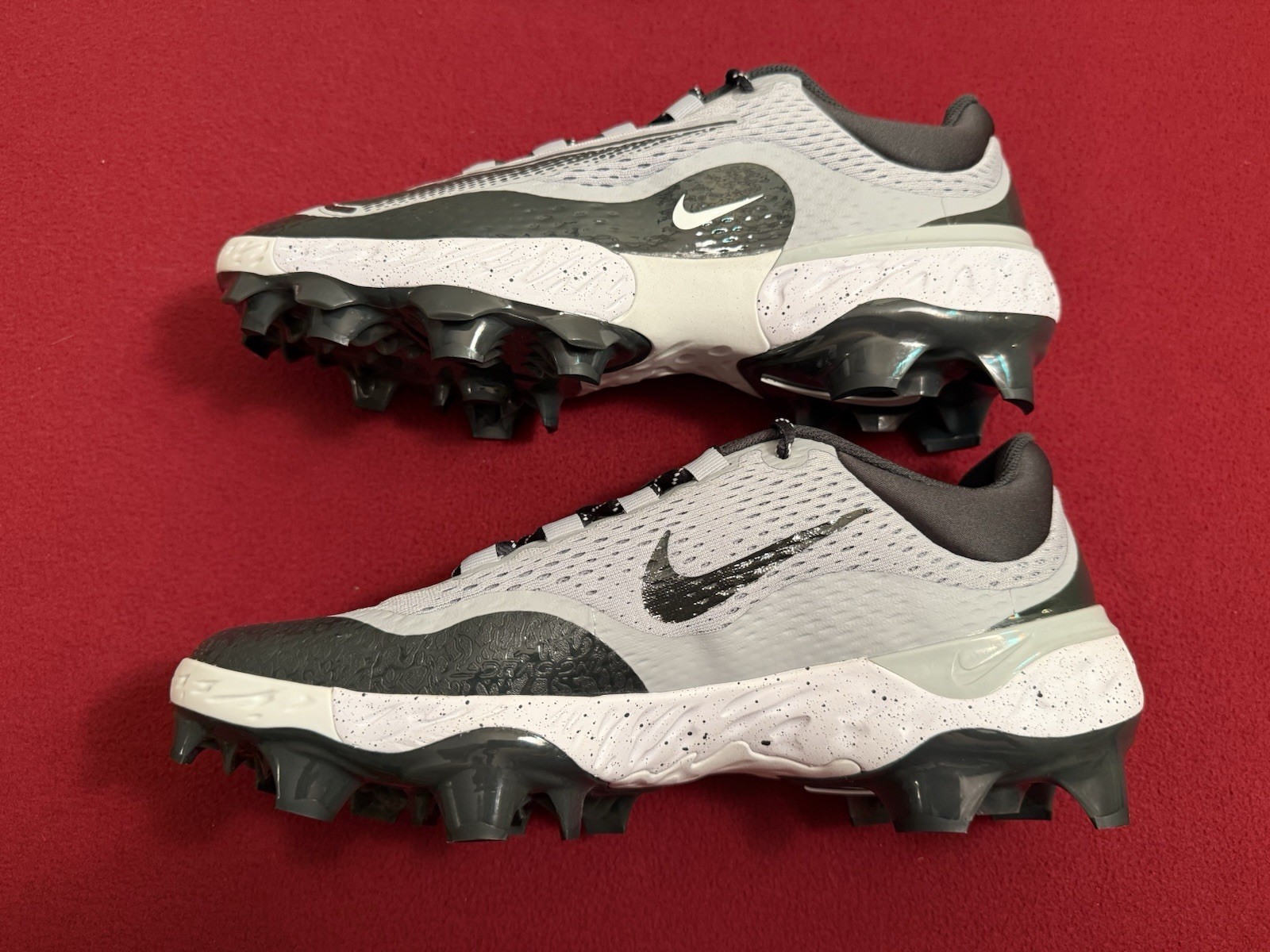 Nike Alpha Huarache Elite 4 MCS Low Baseball Cleats Grey FD6221-002 Size 10.5 thumbnail 6