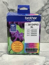 Brother Genuine LC30134PKS XL 4-Pack Black Color Ink Cartridges 08/2027 Sealed