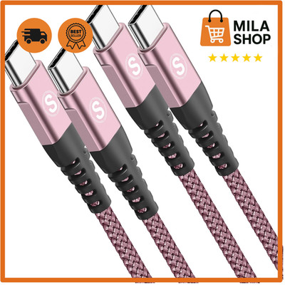 USB C auf USB C Kabel 60W 2 Stueck 1 m PD Ladekabel Nylon Schnellladen MacBook