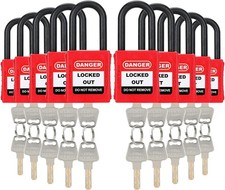 HOLULO Safety Lockout Padlock Red LOTO Padlocks 10 Pack Different Keys