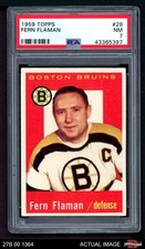 1959 Topps #29 Fern Flaman Bruins HOF PSA 7 - NM