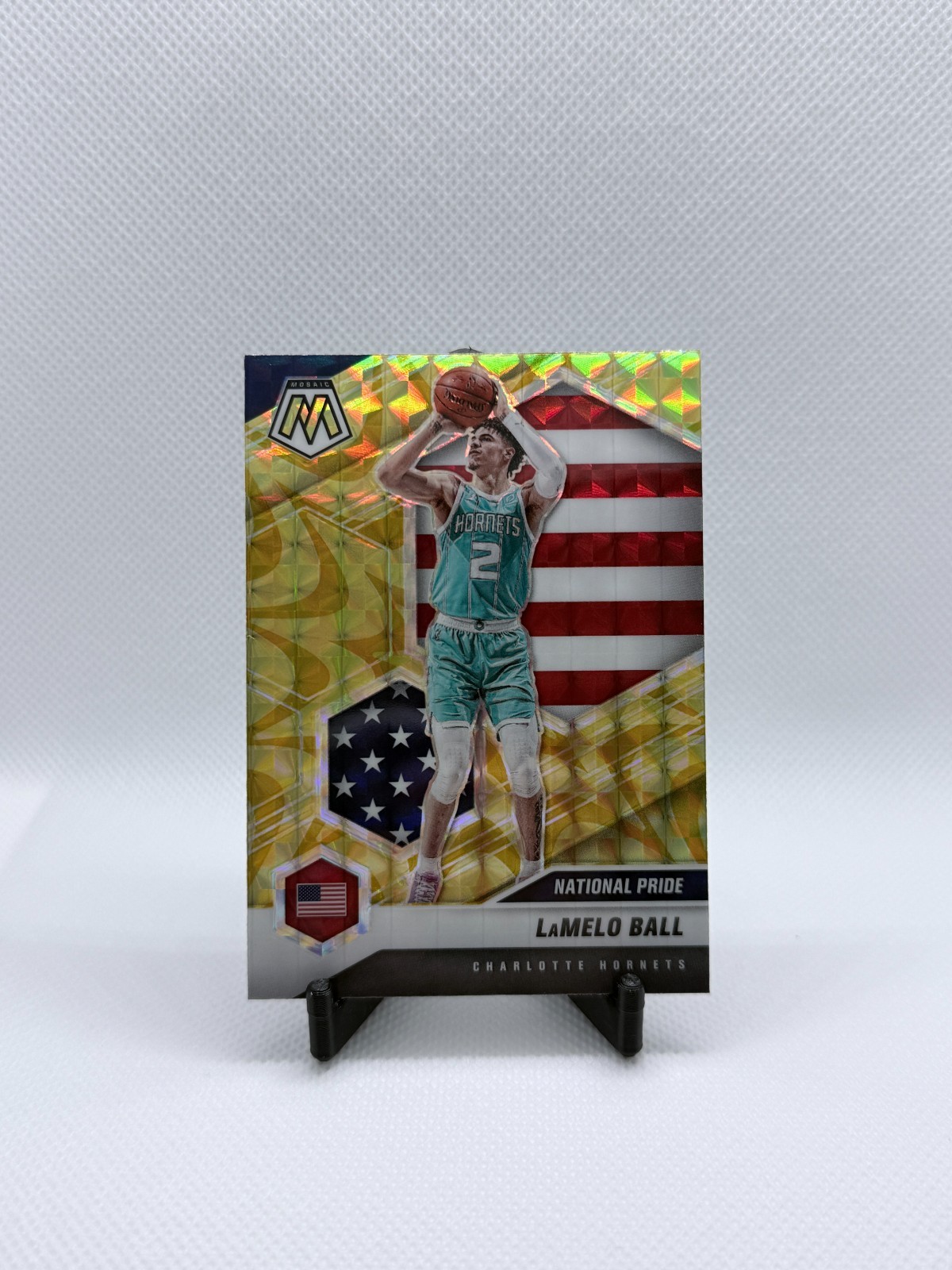 2020-21 Mosaic Basketball LAMELO BALL Rookie Reactive Yellow National Pride #257