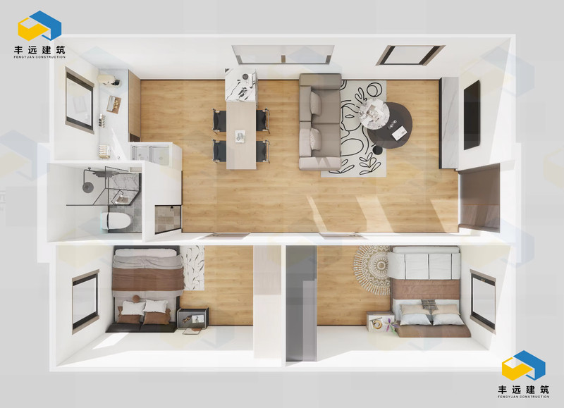 Luxury Double-Wing Container House 30ft 2bedroom 1 bath - thumbnail 8