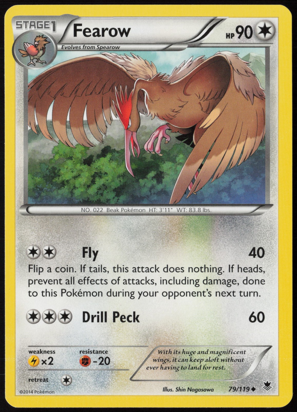 Fearow 79/119 XY - Phantom Forces Uncommon EN Pokemon LP