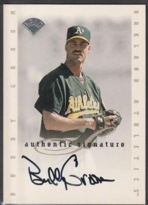 132, 1996 Leaf Signature, Original Autograph of Buddy Groom, Athletics