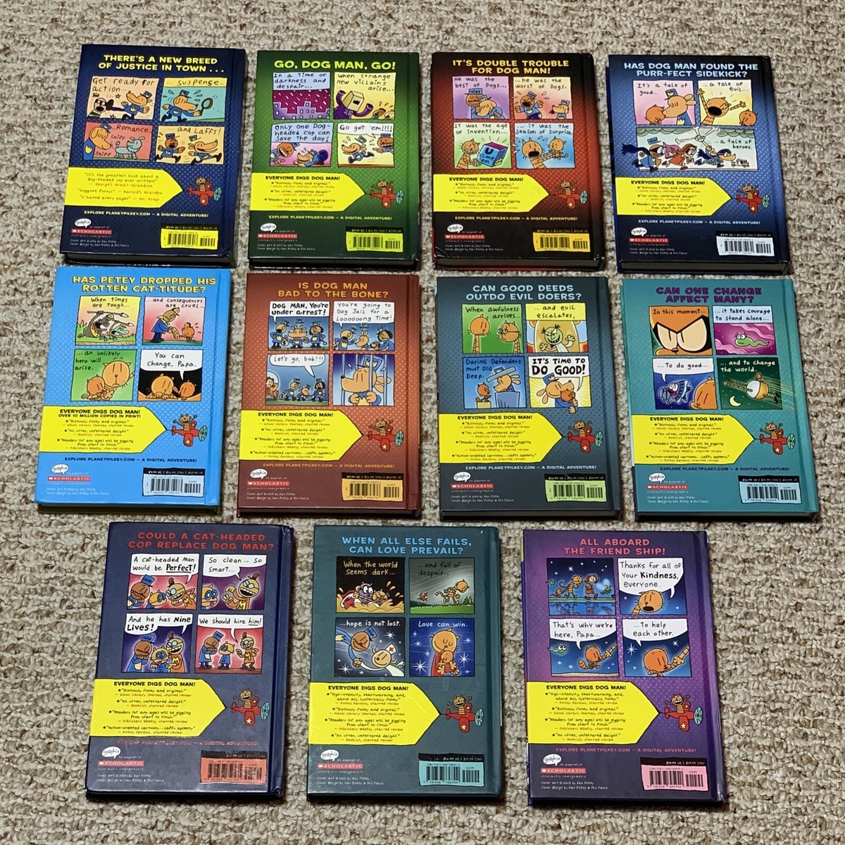 DOG MAN 11 Book Set by Dav Pilkey, 1st Editions, Hardcover Lot