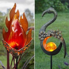 2 Solar Gartenvogel-Lichter – Metallene Deko-Figuren Für Weg & Terrasse
