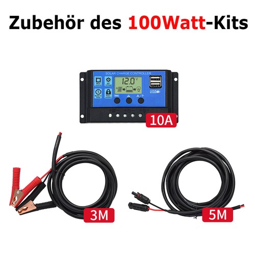Dokio Solarpanel 12v 24v 100W 200W Solarmodul Kit für Batterie Wohnmobil Haus - Afbeelding 19 van 25