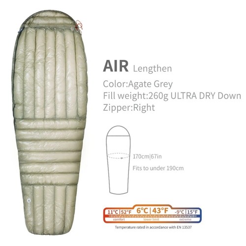 AEGISMAX AIR Down Sleeping Bag Ultralight for Camping Hiking Tourist Backpacking - Picture 8 of 8