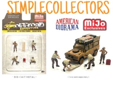American Diorama Off-Road Adventure Figure - 6 Pc Set- Metal 1:64 Scale