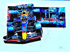 MAX VERSTAPPEN, 2022 RED BULL RACING GICLEE PRINT BY DAVID JOHNSON, 24 X34 NEW!!