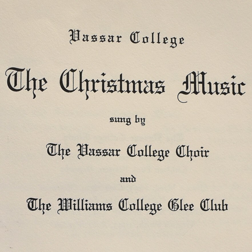 Vintage 1942 Christmas Music Vassar College Choir Williams Glee Club ...