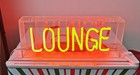 Lounge Neon Sign 14x7 Acrylic Box Glass Bar Pub Room Wall Decor Artwork Gift