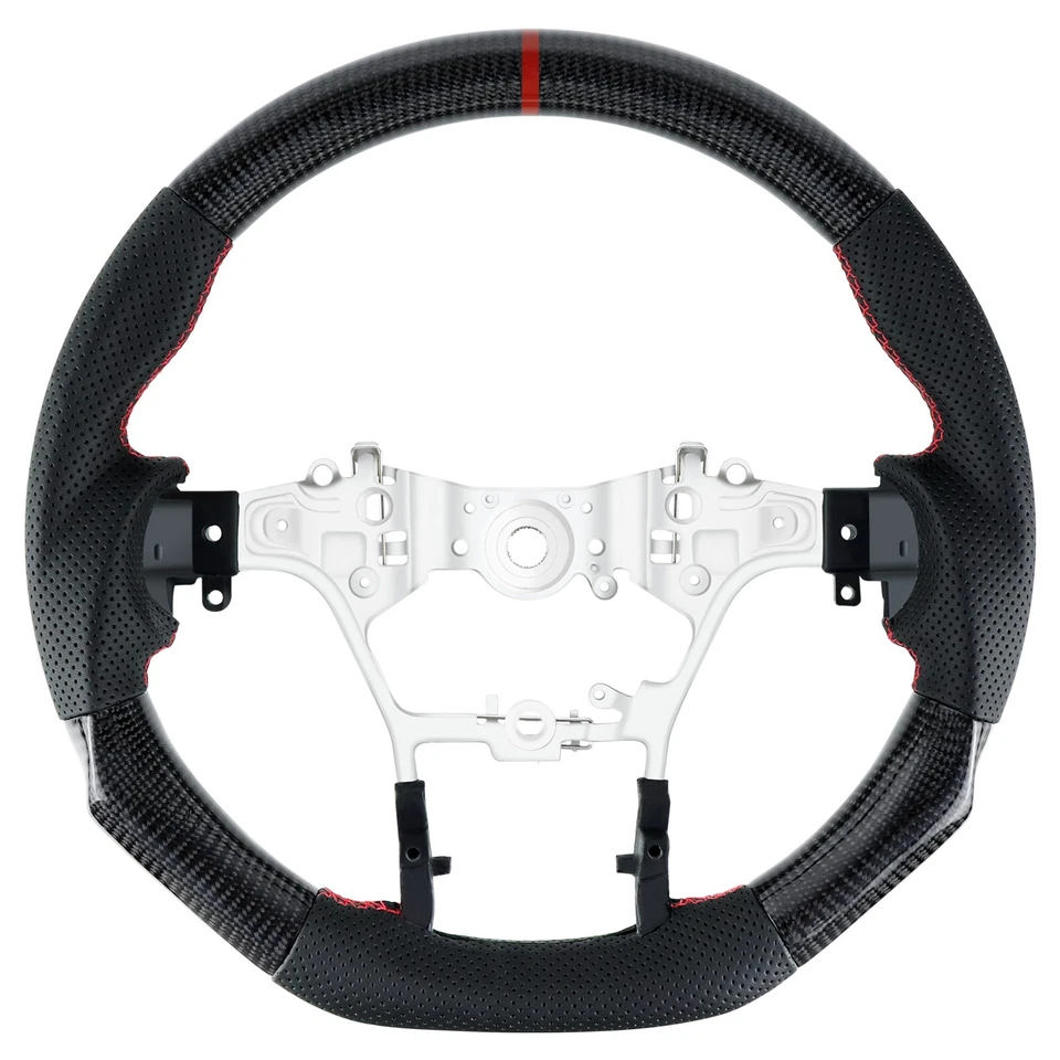 D-Type Real Carbon Fiber Steering Wheel For Toyota Hilux Revo Fortuner 2015-2022 - Image 3 of 4