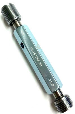 3/4''-16 UNF 2B GO/NO-GO THREADED PLUG GAGE W/ HANDLE - VERMONT #301153040 - NEW