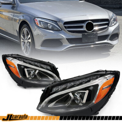 #ad Pair For Mercedes Benz C250 C300 W205 C Class 2015 2018 LED Headlights Headlamps $324.00