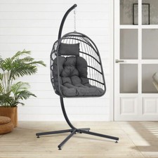 Rattan Hanging Egg Chair Garden Swing Chairs Outdoor With Cushion Indoor Patio