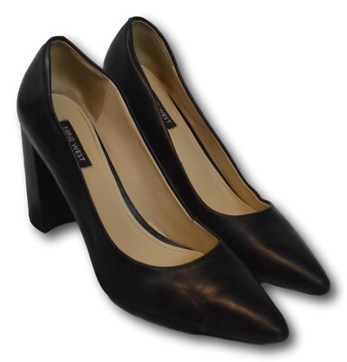 Nine West Black CARA Leather Pumps Shoes Size: