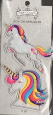 Sew-ology - Iron On Applique Patch 1612704 Rainbow Unicorns