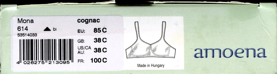 Sujetador de mastectomía de copa suave sin costuras Amoena 614 Mona varios colores tamaños Foto 4 de 4