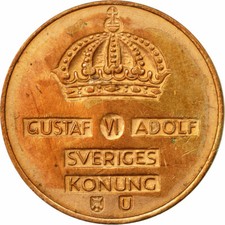#444729 M&uuml;nze, Schweden, Gustaf VI, 2 &Ouml;re, 1965, SS, Bronze, KM:821