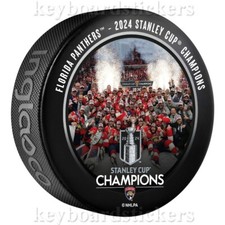 2024 NHL Stanley Cup Champions Florida Panthers Team Celebration Hockey Puck
