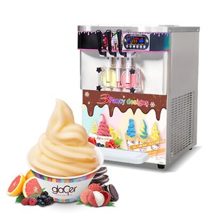 110V USA Kolice Commercial Countertop 2+1 mixed flavors Soft Ice Cream Machine 