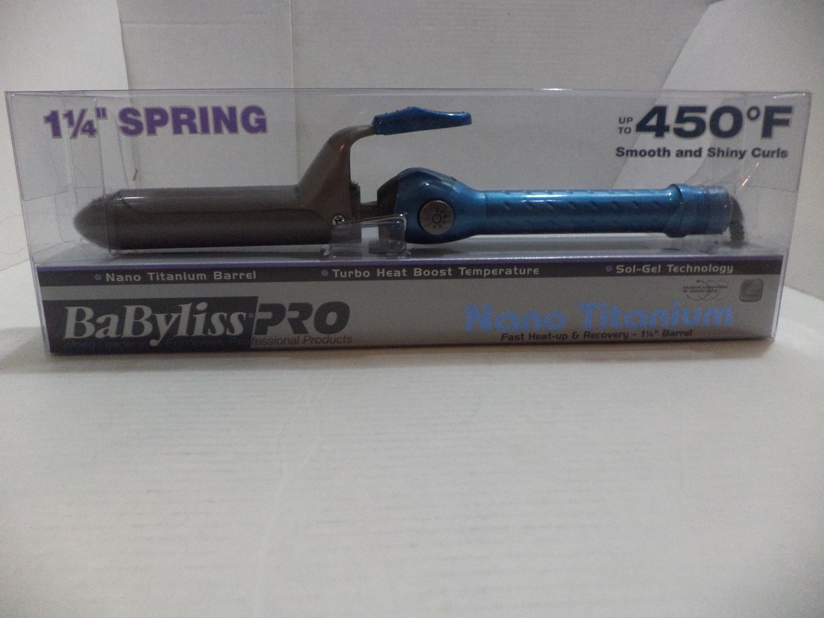 Babyliss Pro BABNT125S Professional Nano Titanium Spring Curling Iron 3/4  1/2
