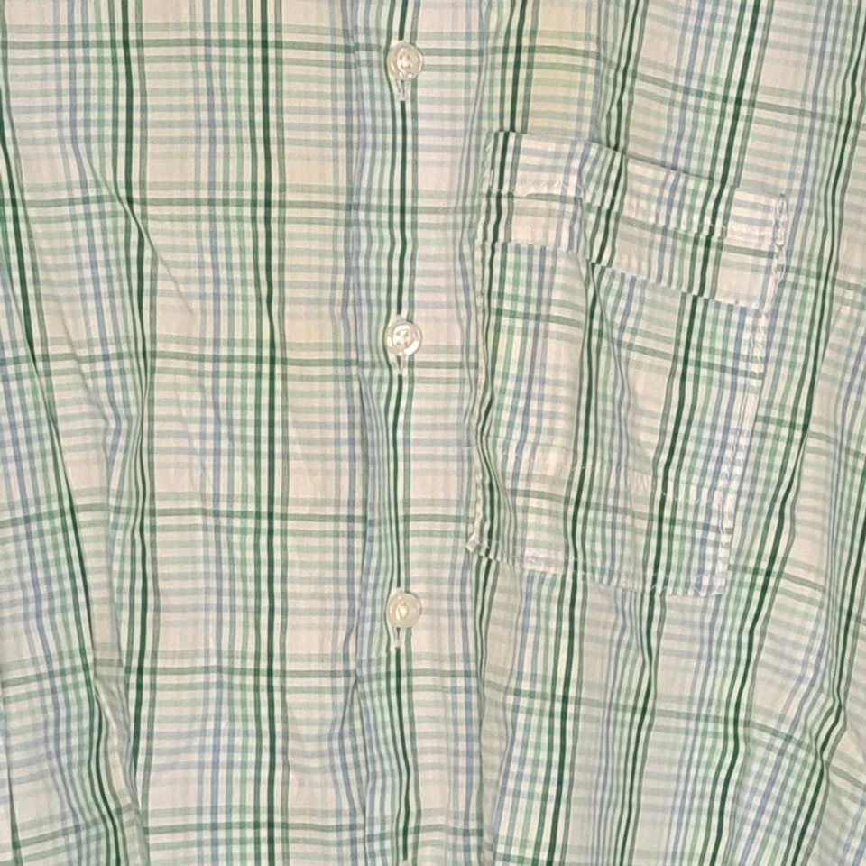 APT.9 Green Plaid Button-Down Shirt Large Dress Casual Long Sleeve - Image 3 of 4