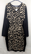 Say What sz 3X Sweater Dress stretchy animal print long sleeves 0850