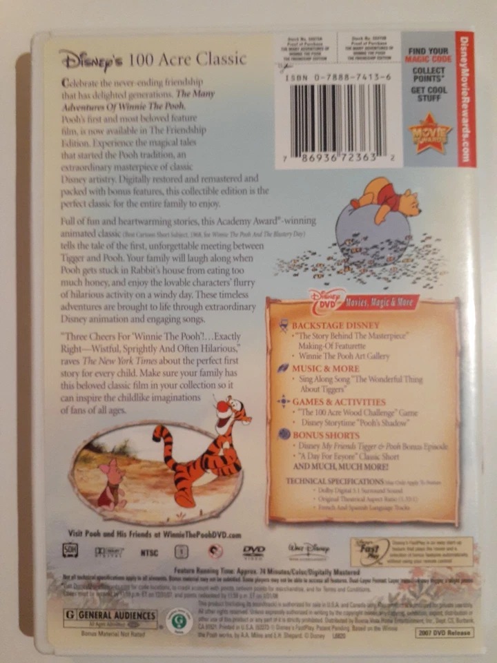 Many Adventures Of Winnie The Pooh _ DVD _ Friendship Edition _ Original Disney  - Image 2 of 3