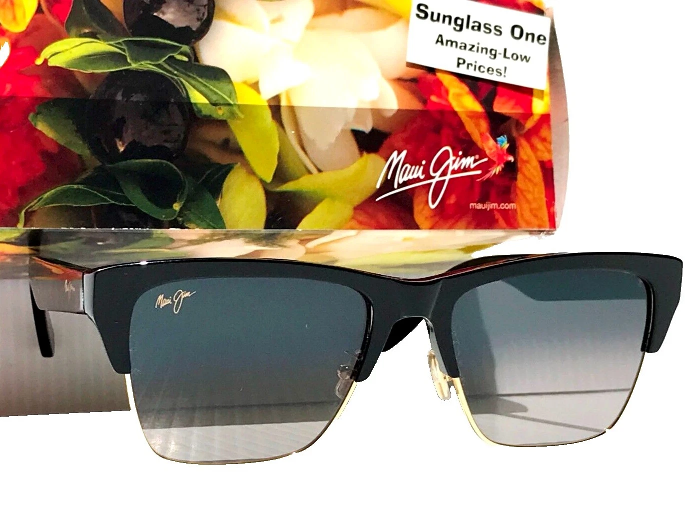 Óculos de sol quadrado com armação de Plástico para homens Maui Jim