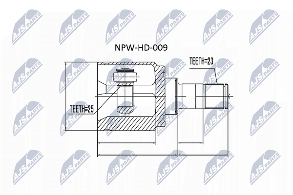 Nty NPW-HD-009 Gelenksatz Antriebswelle Hinterachse, Hinterachse Links,-image