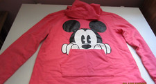 Disney Mickey Mouse Hoodie Pullover Jacket Sz 9 10 Cotton Bust 34 Length 19 in