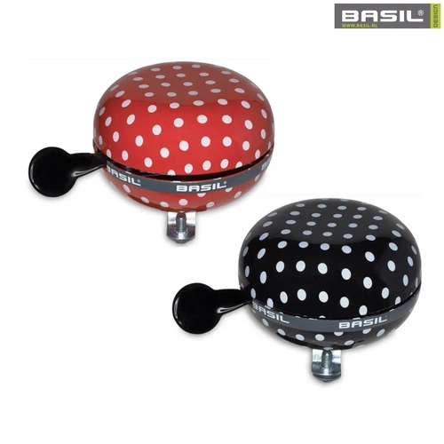Basil Big Bell Polkadot Fahrradglocke Ding Dong Fahrrad Klingel 80 mm