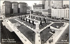 Union Square, San Francisco, California RPPC Postcard c1940