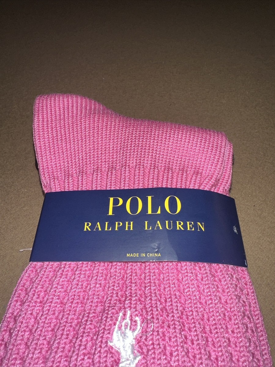 Ralph Lauren Polo Women's Shaker Knit Socks Slouchy Loose Pink